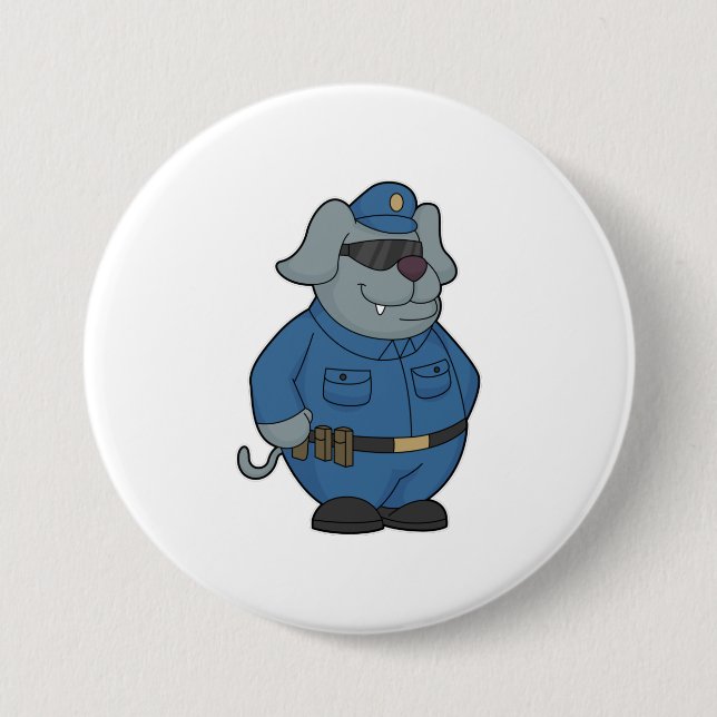 Badge Rond 7,6 Cm Police à chiens (Devant)