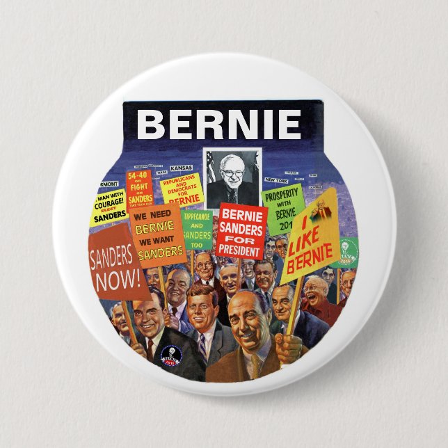 BADGE ROND 7,6 CM PONCEUSES DE BERNIE POUR LE PRÉSIDENT 2016 (Devant)