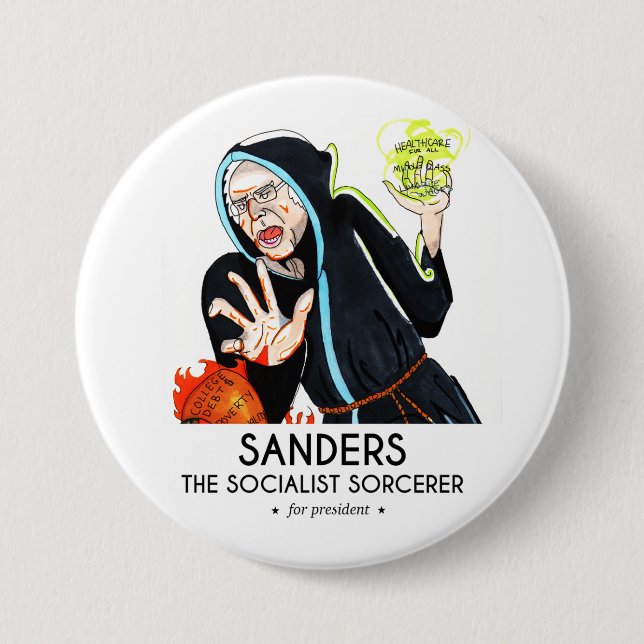 Badge Rond 7,6 Cm Ponceuses le sorcier (Devant)
