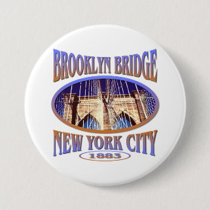 Badge Rond 7,6 Cm Pont de Brooklyn New York