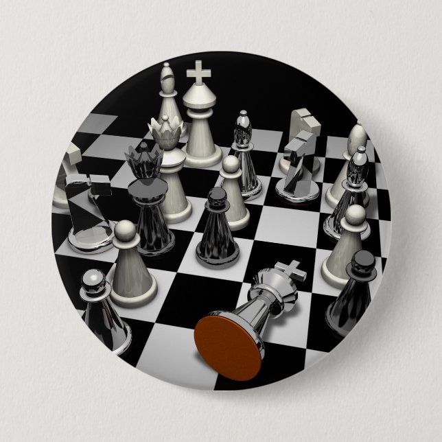 Badge Rond 7,6 Cm Porte - clé d'échecs (Devant)