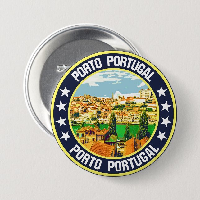 Badge Rond 7,6 Cm Porto                                              (Devant & derrière)