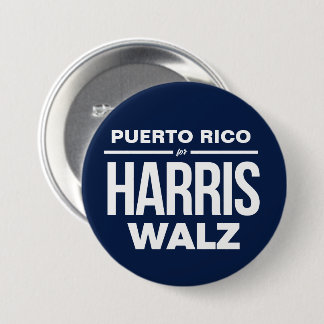 Badge Rond 7,6 Cm Porto Rico pour Harris Walz
