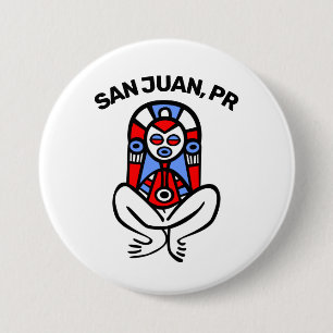 Badge Rond 7,6 Cm Porto Rico Taino Atabey Custom Town