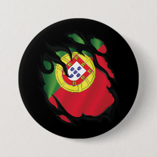 Badge Rond 7,6 Cm Portugal déchiré