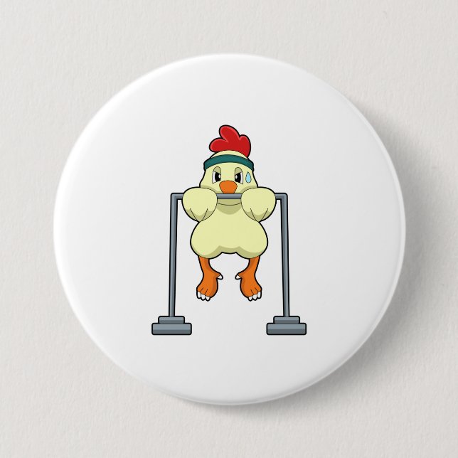 Badge Rond 7,6 Cm Poulet à la remise en forme (Devant)