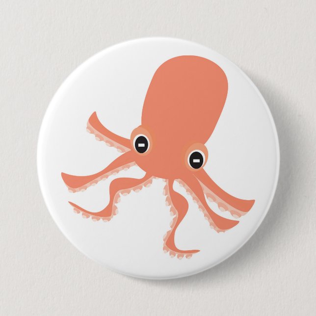 Badge Rond 7,6 Cm poulpe (Devant)