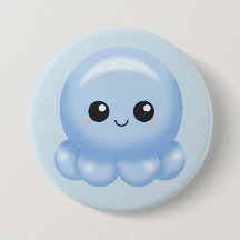Poulpe de bleu de bande dessinée de Kawaii