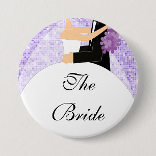 Badge Rond 7,6 Cm Pourpre nuptiale du bouton de partie de jeune