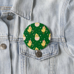 Badge Rond 7,6 Cm Poussin de Pâques mignon avec motif transparent à 