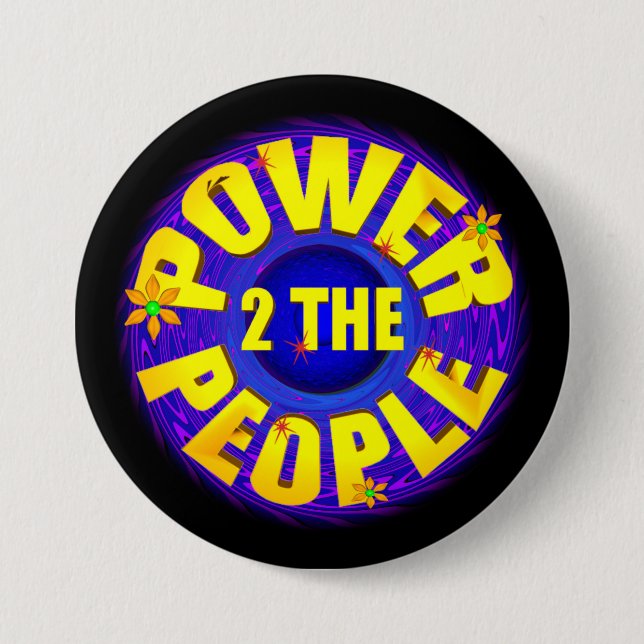 Badge Rond 7,6 Cm Pouvoir au peuple (Devant)