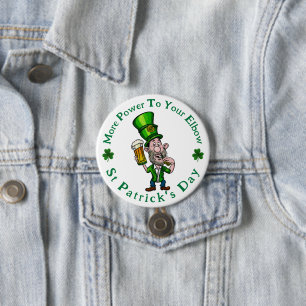 Badge Rond 7,6 Cm Power To Your Elbow - Bouton de la Saint Patrick