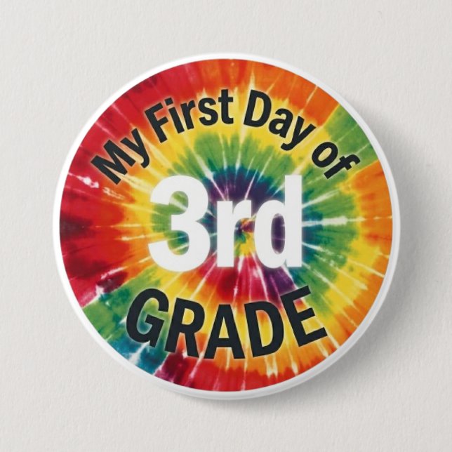 Badge Rond 7,6 Cm Premier jour de 3e année (Devant)