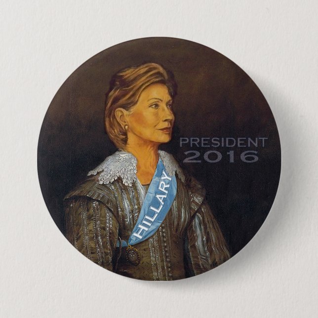 BADGE ROND 7,6 CM PRÉSIDENT 2016 DE HILLARY (Devant)