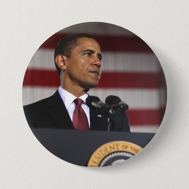Badge Rond 7,6 Cm Président Barack Obama (Devant)