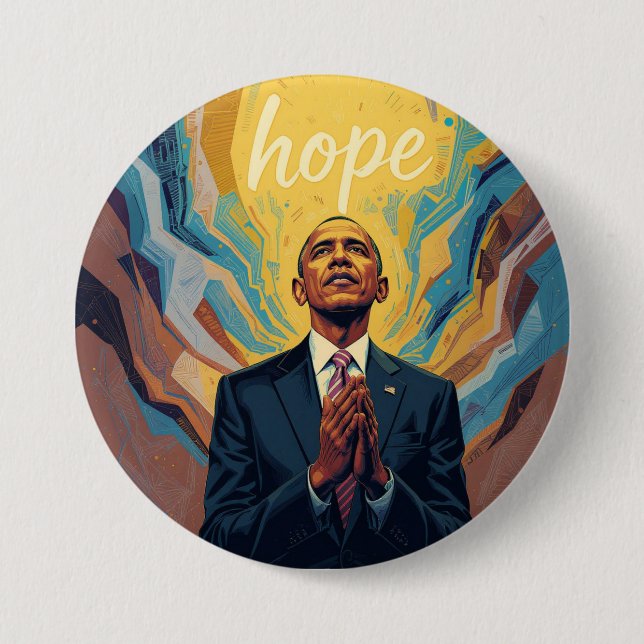 Badge Rond 7,6 Cm President Barack Obama and the Message of Hope  (Devant)