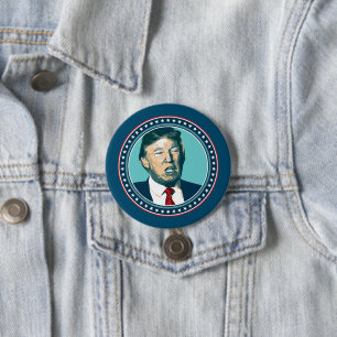 Badge Rond 7,6 Cm Président Trump