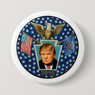 Badge Rond 7,6 Cm Président Trump 2016
