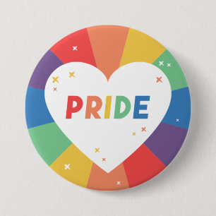 Badge Rond 7,6 Cm Pride Heart Sparkle