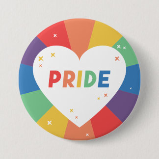 Badge Rond 7,6 Cm Pride Heart Sparkle