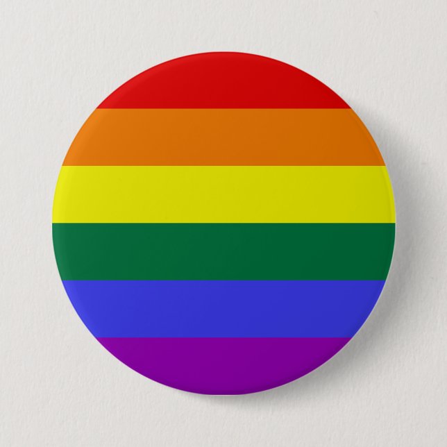 Badge Rond 7,6 Cm Pride LGBT Arc-en-ciel (Devant)