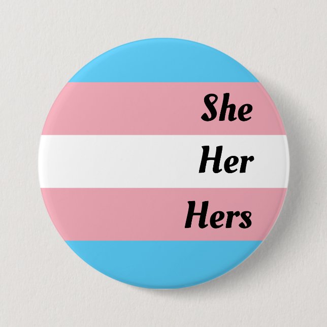 Badge Rond 7,6 Cm Pride transgenre de She Her (Devant)