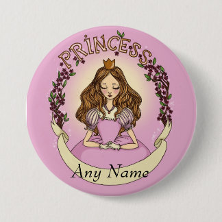 Badge Rond 7,6 Cm Princesse