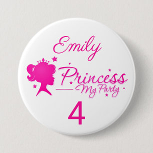 Badge Rond 7,6 Cm Princesse Mon Parti Personnalise L'Âge Anniversai