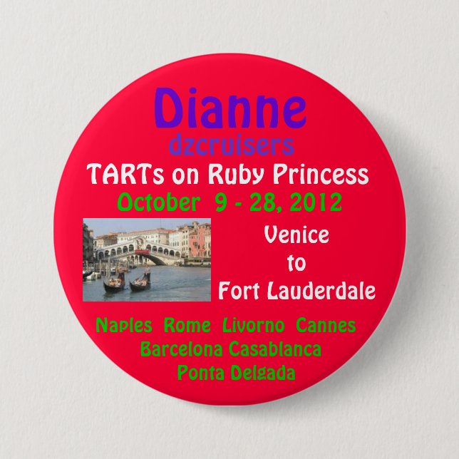 Badge Rond 7,6 Cm princesse rouge 2012 MERCI automne (Devant)