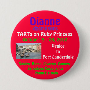 Badge Rond 7,6 Cm princesse rouge 2012 MERCI automne