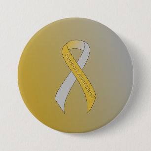 Badge Rond 7,6 Cm Prise en charge du ruban or et argent