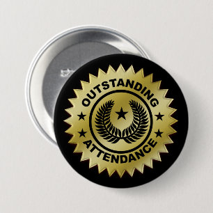 Badge Rond 7,6 Cm Prix de la présence parfaite exceptionnelle
