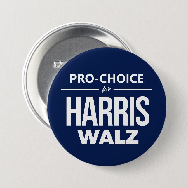 Badge Rond 7,6 Cm Pro-Choice pour Harris Walz (Devant & derrière)