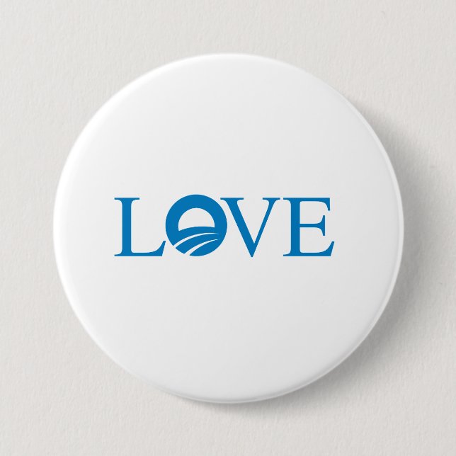 Badge Rond 7,6 Cm Pro-Obama - AMOUR — (Devant)