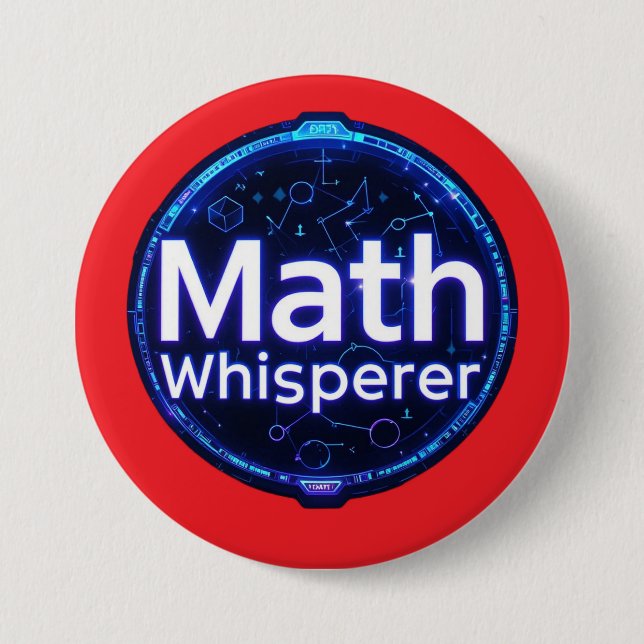 Badge Rond 7,6 Cm Prof de maths chuchoteur de maths (Devant)