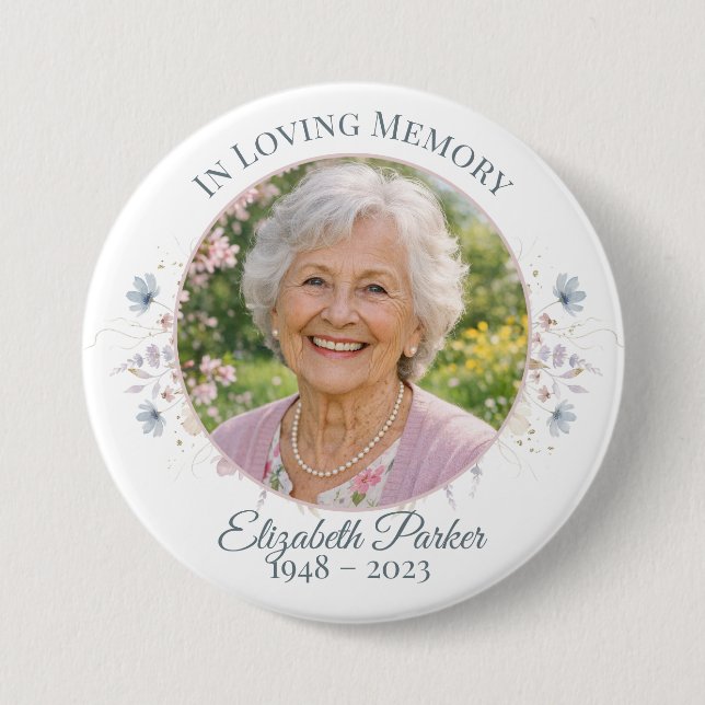 Badge Rond 7,6 Cm Programme élégant de célébration de la vie du papi (Devant)