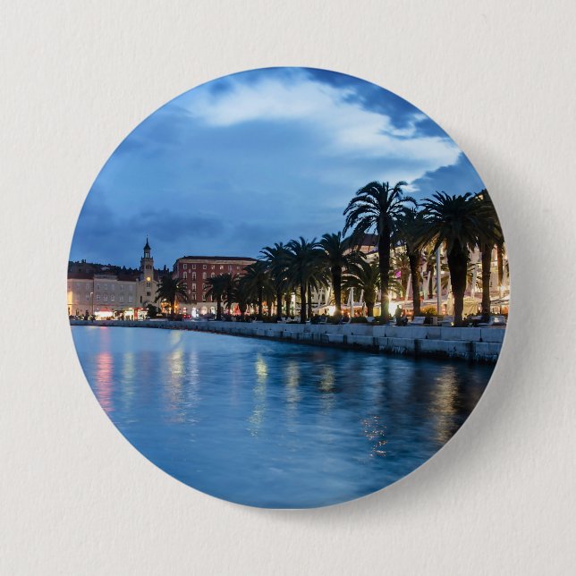 Badge Rond 7,6 Cm Promenade de Split en Croatie (Devant)