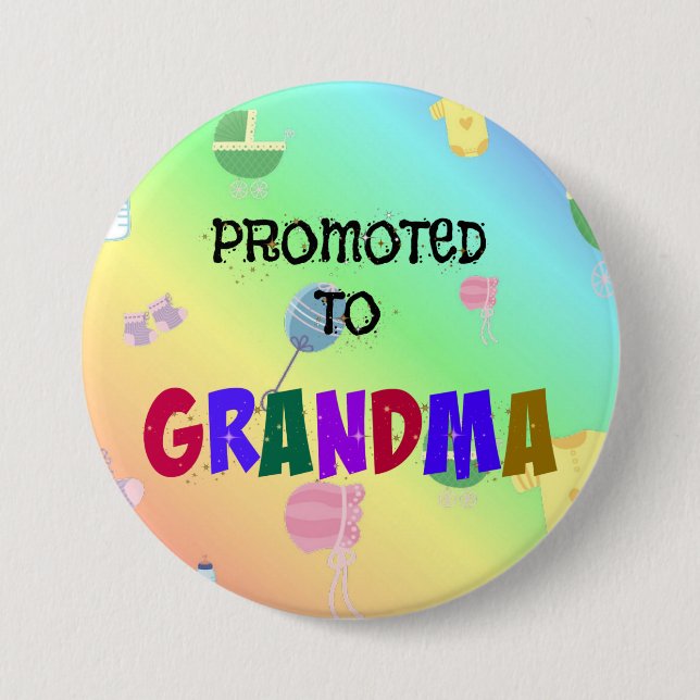 Badge Rond 7,6 Cm Promu à grand-mère (Devant)