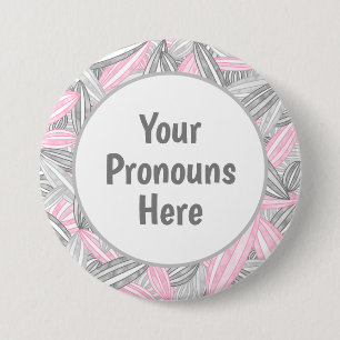 Badge Rond 7,6 Cm PRONONOUNS Pride démigirl Abstraite Fleur Zen Péta