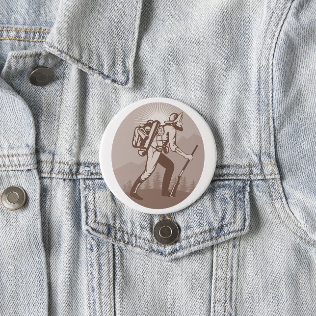 Badge Rond 7,6 Cm Prospector Miner Randonnée (Créateur téléchargé)