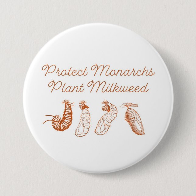 Badge Rond 7,6 Cm Protéger les monarques Plantez l'asclépiade (Devant)