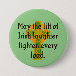 Badge Rond 7,6 Cm Puisse La Lumière Du Rire Irlandais - Citation Irl