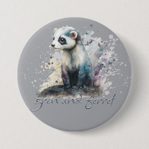 Badge Rond 7,6 Cm Pun de grain et de furet
