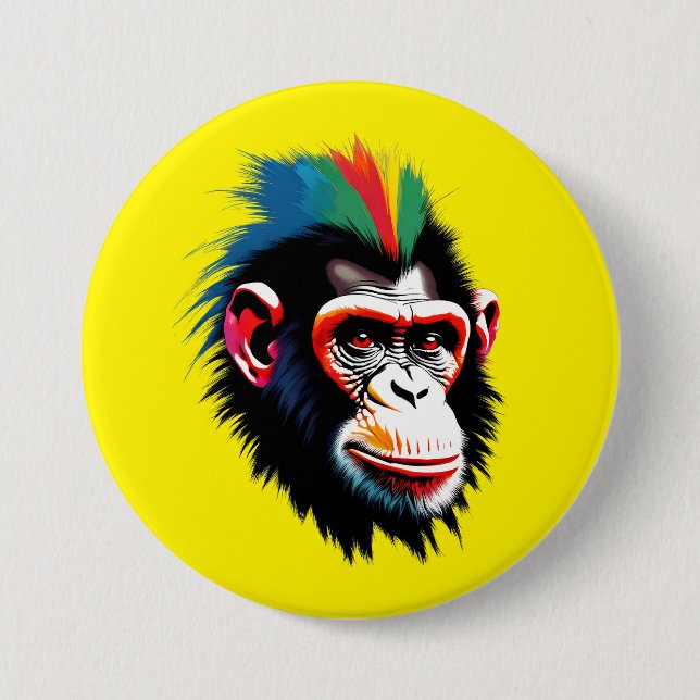 Badge Rond 7,6 Cm Punk Chimp (Devant)