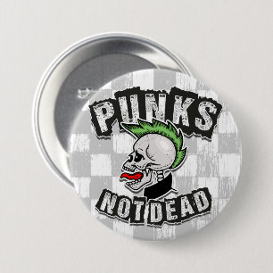 Badge Rond 7,6 Cm Punks pas mort Mohawk Punk Rock Rocker