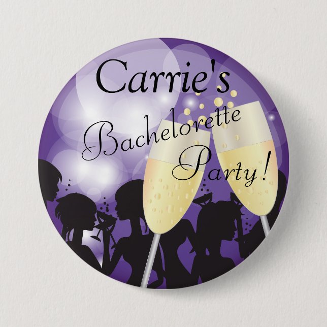 Badge Rond 7,6 Cm Purple - Bachelorette Diva Girls Night Out (Devant)