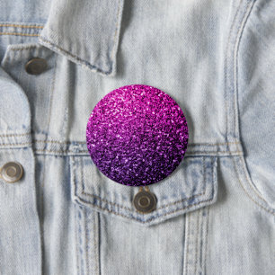Badge Rond 7,6 Cm Purple Pink Ombre faux parties scintillant scintil