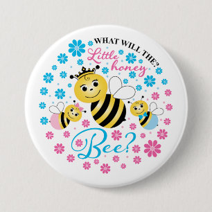 Badge Rond 7,6 Cm Que Révélera Le Sexe De Little Honey Bee