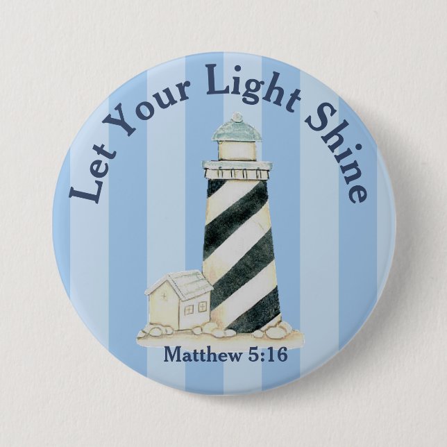 Badge Rond 7,6 Cm Que Ta Lumière Brille Matthieu 5:16 (Devant)
