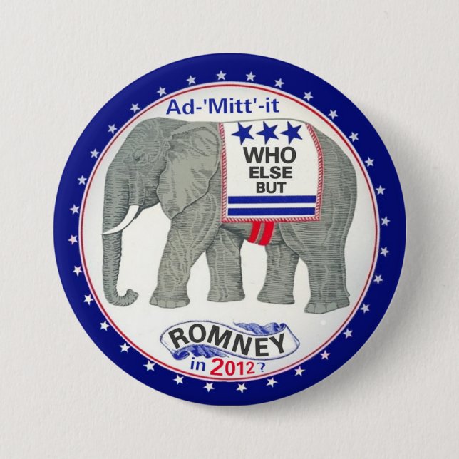 Badge Rond 7,6 Cm Qui d'autre mais Romney ? (Devant)